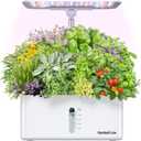 Hydroponics Growing System Garden: 8 Pods Indoor Herb Garden with Grow Light Plants Germination Kit Quiet Automatic Hydroponic Height Adjustable - Gardening Gifts for Women Kitchen White