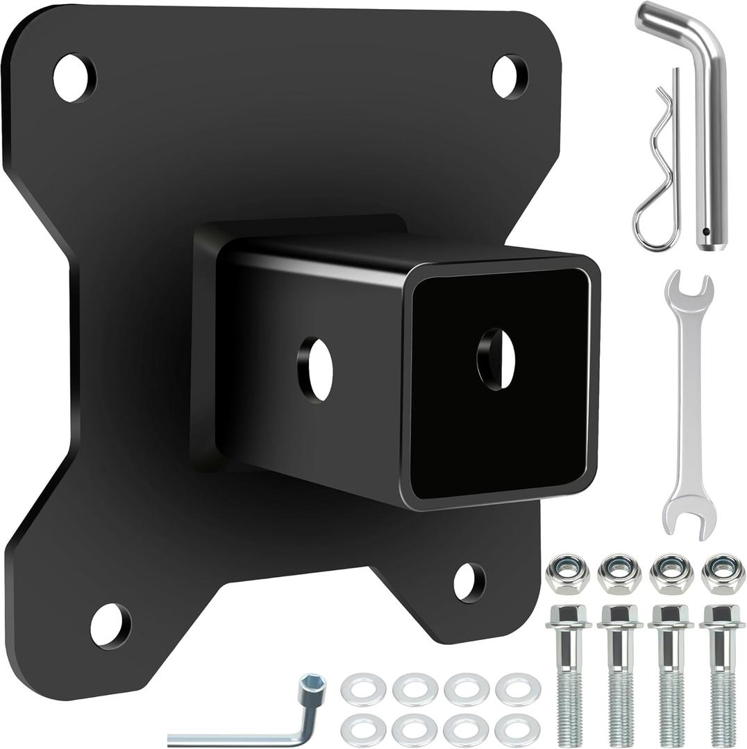 2 Inch Hitch Receiver Heavy Duty Steel UTV Trailer Hitch Adapter Replacement for 2014-2024 Polaris RZR XP1000 XP 4 1000 UTV ATV Accessories Bolt-On Bumper Tow Hitch Extender with 5/8 Hitch Pin