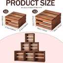 6 Pcs Rustic Wood Crates Cupcake Stand Decorative Wedding Cupcake Display Crates Stackable Distressed Food Risers for Buffet Dessert Table Display, Wedding, Birthday(Brown)