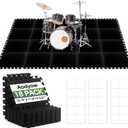 18 Pcs Sound Absorbing Interlocking Floor Mats Pads, 15.7" x 11.8" x 0.3" sound absorbing rug, Non-Slip Anti Vibration Sound Proof Puzzle Felt Padding, Piano Carpet Drum Rug for Music Studio