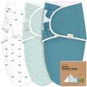 3-Pack Organic Baby Swaddle Sleep Sacks - Swaddles for Newborns, Infant 0-3 Months, Baby Girls, Boys, Soft & Snug Newborn Sleep Sack, Nursery Swaddling Blankets (Galaxy, OS)