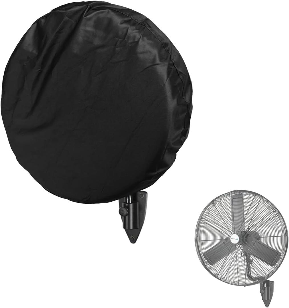 Wall Mount Fan Cover - 30 Inch Industrial & Pedestal Fan Cover, Waterproof & UV-Proof, Black