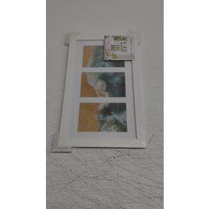Americanflat 3.5x 5.5 Collage Picture Frame with Shatter-Resistant Glass - Fits Three 3.5x5.5 Photos or Use as One 9.2x15.3 Picture Frame - Signature Collection - Collage Frames for Tabletop and Wall - White