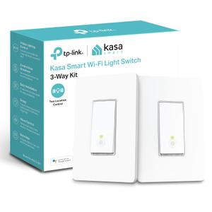 Kasa Smart 3 Way Switch HS210 KIT, Needs Neutral Wire, 2.4GHz Wi-Fi Light Switch works with Alexa and Google Home, UL Certified, No Hub Required, White,2 Count (Pack of 1) (Original Version)