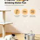 Cat Water Fountain Stainless Steel: 3.2L/108oz Cat Fountain with Water Level Window-Quiet Water Drinking Dispenser Pet Fountain Metal Kitty Spout for Cats with 6 Replacement Filters