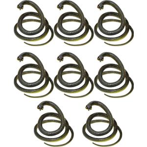 8 Pieces Fake Snake Realistic Rubber Snake for Garden, Plastic Snakes Props to Keep Birds Away, Novelty Toys for Playing Jokes Prank Stuff Props for Halloween April Fools Party Favor