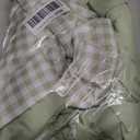 Sage Green Gingham Tablecloth with Ruffle Table Skirt for Seat 8-10, 132 x 90'' Fabric Plaid Checkered Scalloped Tablecover, Rectangle Picnic Party Decor Tablecloth for Wedding, 11.8" x 10.2"