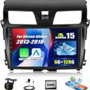 [8CORE 6G+128G] Android 15 Car Stereo for Nissan Altima 2013-2018 with Wireless CarPlay Android Auto,10.1" Touchscreen Car Radio with Mirror Link WiFi/GPS,Bluetooth,FM/RDS SWC+Backup Camera