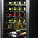 BLACK+DECKER 26 Bottle Wine Fridge with Interior Light and Mechanical Temperature Control, Compressor Cooling Wine Cooler Refrigerator with 4 Wine Racks and 1 Flat Shelf, Wine Bottle Chiller