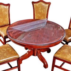 Round Clear Plastic Table Protector Cover Pad Thick Wipeable PVC Vinyl Tablecloth Furniture PVC Protective Desktop Liner Cover Waterproof Dining Tabletop Protection Desk Top Pad 36 Inch Diameter Round (New Version Round Shape Clear)