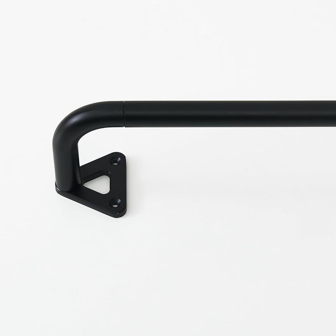 NICETOWN Black Wrap Around Curtain Rod for Windows 28" to 48" Long, Rod for Room Black Out Window Treatment with Industrial Adjustable Design, Room Divider Window Curtain Rods with 3/4 Inch Diameter