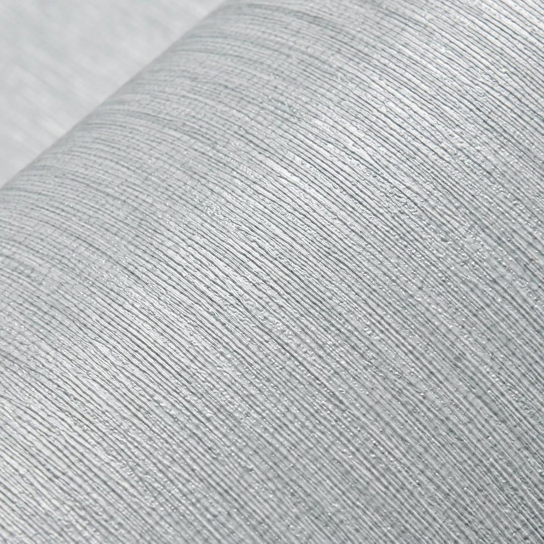 Haimin Grasscloth Wallpaper Peel and Stick 20.9in X 393in Fabric Contact Paper Wall Paper Textured Wallpaper Vertical Stripes Look Self-Adhesive Thick Vinyl Embossed (Gray)