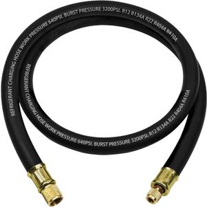 2026 Upgrade 1/2"HVAC Vacuum Hose, High-Flow Vacuum Certified Refrigerant Hose, Standard 1/2" to 1/4" Flare Fittings, 20 Microns Vacuum, Faster HVAC Evacuation and Recovery, 6-Feet, Black