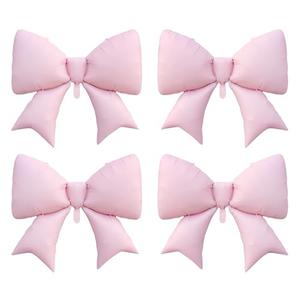 4Pcs Giant Pink Bow Balloons 38Inch/coquette Birthday Party Supplies/Pink Bachelorette Bridal Engagement Wedding Anniversary Supplies for Women/Valentine's Day Decor