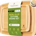 Bamboo Cutting Board Set Non Slip Feet Over Sink Brides Her Wedding Day Bridal Shower Engaged Engagement Hostess Couple Newly Wed House Christmas Married Future Mrs fiancee Unique Cool Gifts