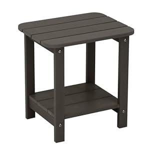 GARWOOD Small Outdoor Side Tables Adirondack Table 2 Tier Rectangle Industrial HIPS Modern Corner End Coffee Table for Patio Pool Home Bathroom Bedroom Garden Backyard Balcony Farmhouse Blue S