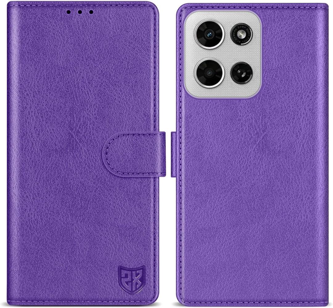 ZZXX for Motorola Moto G 2026 Wallet Case with [RFID Blocking] Card Slot Kickstand Magnetic Closure PU Leather Flip Fold Protective Phone Case for Moto G 2026 Case Wallet(Purple-6.7 inch)