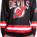 NHL Men's Game Day Long-Sleeve Performance Loose Fit Rash Guard (Large, New Jersey Devils)
