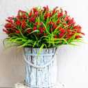 AXYLEX Artificial Flowers for Outdoors Plants - 20 Bundles Fake Lavender Plastic Faux Monkey Grass UV Resistant for Home Decorations (20, Red)