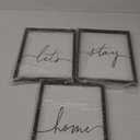 Set of 3 Framed Farmhouse Let's Stay Home Sign 11x14 Above Bed Wall Decor for Bedroom Decor Wall Art Wood Signs 11x14, Black (11"x14")