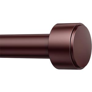 Curtain Rods for Windows 32-60 Inch, 1 Inch Adjustable Brown Curtain Rod Set with Brackets, Easy Install