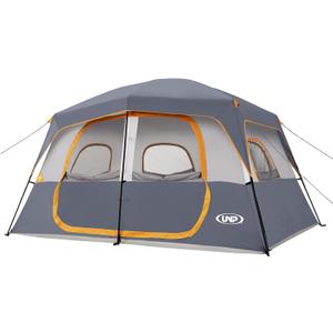 UNP 2/4/6/8 Person Tent, Portable Cabin Tent, Camping Tent 4-Person Easy Set Up, Waterproof with Top Rainfly for Outdoor Camping/Hiking