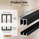 2 Sets 4FT Aluminum Sliding Door Track for 1/8" Thick Panels Closet Glass Doors Pet Cabinet Door Hardware Window Sliding Track System (Black)