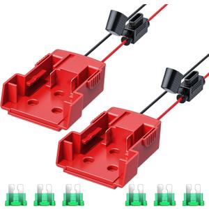 2 x 2 Pack Power Wheel Adapter for Milwaukee Battery Adapter 18V Power Wheels Battery Converter 12AWG Wire with Fuse Holder and 6PCS 30Amp Fuses for 18V Battery UIInosoo for DIY, RC Toys and Robotics