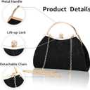 Evening Bag for Women Sparkly Handbag with Chain, Women's Shoulder Bag Pleated Clutch Purse for Wedding, Prom, Party, Color: Black Y