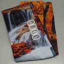 Fall Forest Shower Curtain Autumn Tree Woodsy Waterfall Stream Rustic Foggy Nature Landscape Fabric Bathroom Decor Sets with Hooks