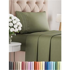 Twin Size 3 Piece Sheet Set - Comfy Breathable & Cooling Bed Sheets Set - Hotel Luxury Bedding for Women, Men, Kids, Teens, Boys & Girls - Deep Pockets, Soft and Wrinkle Free - Oeko-Tex - Sage Green