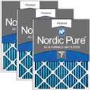 Nordic Pure 16x25x1 Pleated MERV 7 Air Filters 3 Pack | Actual Size: 15 1/2 x 24 1/2 x 3/4 Made in USA, Standard HVAC Filtration, Larger Airborne Particles, Lint, Dust & Pollen