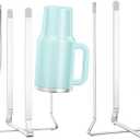 Bottle Drying Rack Reusable Drying Rack for Bottles Metal Foldable Water Bottle Dryer Holder Space Saving Cups Dryer Racks Kitchen Stand Holder for Plastic Bags, Bottles and Cups (Silver, 2PCS)