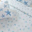 Great Bay Home Coastal Quilt Set - 2-Piece Twin/Twin XL Size Nautical Bedding Set - Lightweight, All-Season, Reversible Starfish Bedspread (Blue)