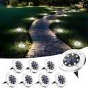 SOLPEX Solar Lights Outdoor Waterproof, 8 Pack Solar Ground Lights, Solar Garden Lights Landscape Lighting for Pathway Driveway Patio Backyard Walkway (Cool White)