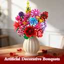 Flower Building Blocks Set, 1329PCS Everlasting 14-Style Floral Bouquet Kit, DIY Assembled Colorful Flower Decor for Home/Office, Mothers Day Birthday Gift/Anniversary