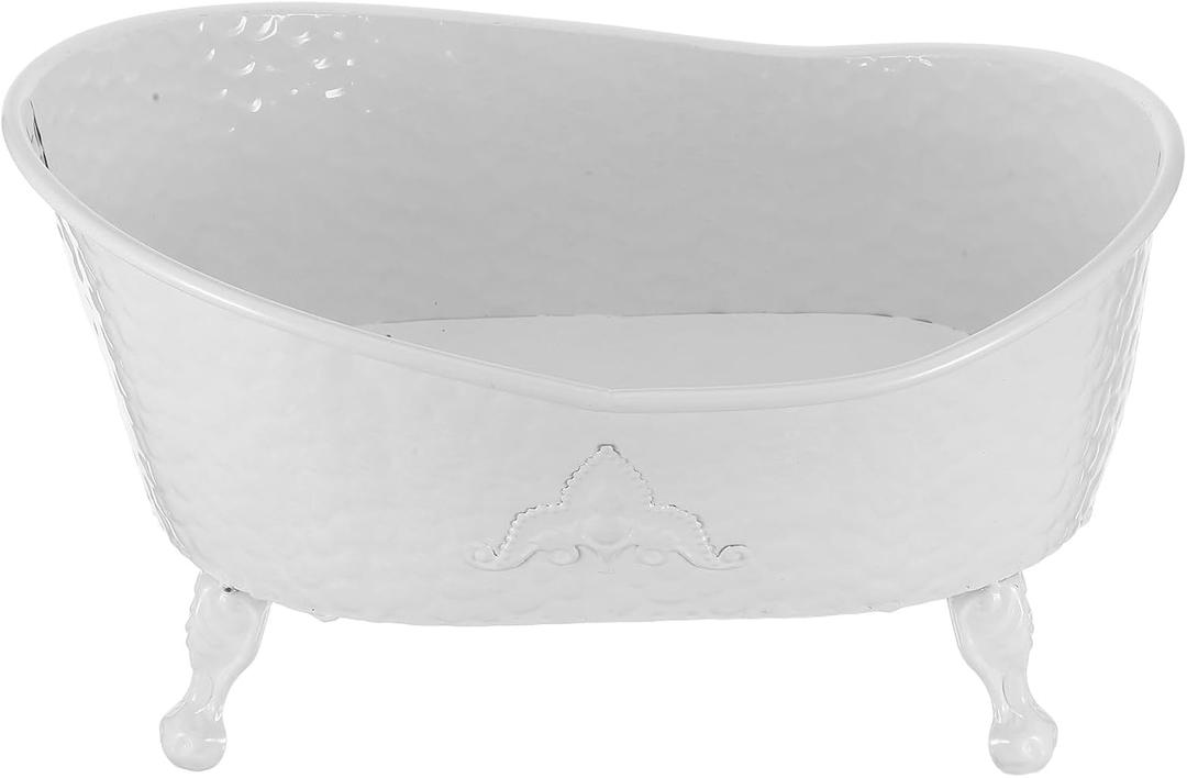 UKCOCO Newborn Photo Prop Bathtub: Baby Photography Prop for Photoshoot, White Iron Bathtub for Baby Photo Shoot, 19. 7 X 14. 2 X 11. 4 Inch