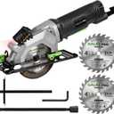 GALAX PRO 4Amp 3500RPM Circular Saw with Laser Guide, Max. Cutting Depth1-11/16"(90), 1-1/8"(45Compact Saw with 4-1/2" 24T TCT Blade, Vacuum Adapter, Blade Wrench, and Rip Guide