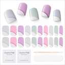 MOOYIYAN Semi Cured Gel Nail Strips|Works with Any UV/LED Lamps|20 Pcs Gel Nail Stickers|Long-Lasting Two Weeks and Easy to Apply & Remove|Arc Transparent, Pack of 10