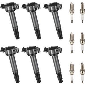 BDFHYK Ignition Coil Pack UF487 and Iridium Spark Plug 6619 Compatible with Lexus ES350 2007-2015 Lexus RX350 Toyota RAV4 Avalon Camry Toyota Sienna Toyota Coil Pack Coil for Lexus 3.5L Set of 6
