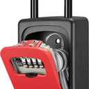 Puroma Lock Box, Large Key Lock Box Resettable Combination Code Lockbox, Portable Wall Mount Lockbox Security Safe Box for Outside Outdoor Home Office Door Handle House Key, Red (1 Pack)