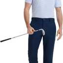 Rouen Men's Polo Shirts Short Sleeve Dry Fit Performance Wicking Moisture Causal Striped Collared Golf Shirts for Men (Blue, S)