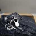 IUUI Electric Heated Blanket Throw 50''x60'',Luxury Faux Rabbit Fur Heating Throw Blankets,Fast Heating with 1/2/4/6/8/10 Hours,Overheat Protection, Quick Heating, Memory Function, Gift-Ready Design (Grey)