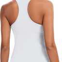 Sports Bra for Women, Wide Straps Racerback Built-in Bra Tank Tops,Gym Yoga Sports Shirts Running Athletic Crop Top (M)