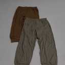 Baby Boys Girls Bamboo Viscose Jogger Pants Infant Toddler Bloomers Kids Harem Pants (2-3T, Brown+light Green)