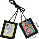 Scapulars Catholic,3 Pack Bulk Brown Scapular Of Virgen De Guadalupe Necklace,Escapularios Catolicos Scapular Catholic Necklaces Religious Gift For Women Man With St Benedict Medal Crucifix Decoration