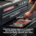 4 x 2026 New 12 Pack of Magnetic Tool Label,General Tool Box Organize Accessories, 3D-Printed Tool Box Labels, Reusable Tags for Steel Toolboxes, Carts, Drawers, and Cabinets (Black)