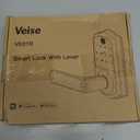 Veise VE019 Fingerprint Smart Lever Lock, App Control, Keyless Entry Door Lock with Handle, Touchscreen Keypad Knob for Front Door and Bedroom, Remote Access Sharing, IP55 Waterproof, Satin Nickel