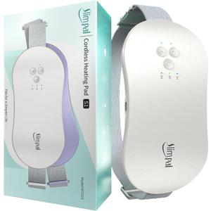 Slimpal Portable Heating Pad for Period Cramps, Electric Cordless Heating Pad for Menstrual Cramps Relief, 3 Timer Auto Off Setting, Wearable Heat Pad Belt Gifts for Her Women Girl Wife, Beige