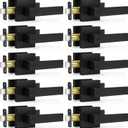 10 Pack Matte Black Door Handles, Keyless Interior Door Knobs, Privacy Door Lever Locksets for Bedroom Bathroom, Heavy Duty Square Door Lock (2.0lb), Reversible for Left&Right Handled Doors